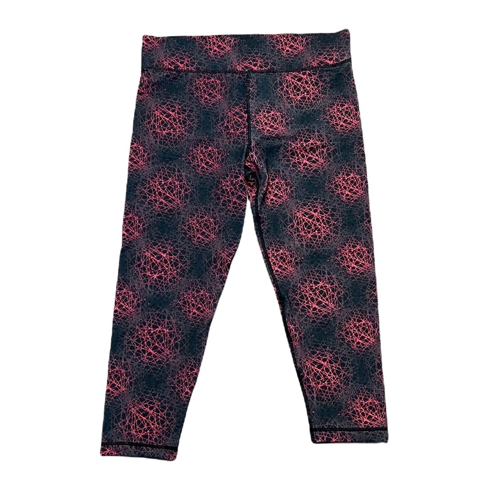Velocity Red Black Patterned Athletic Leggings Cropped XL